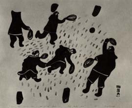 Eskimo Family Playing Ball