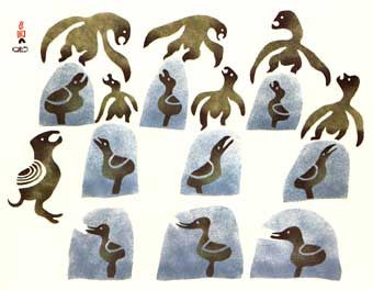 Mother Birds Protecting Young