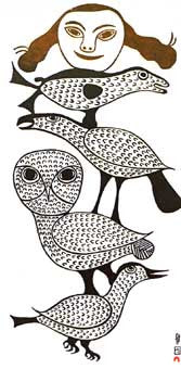Birds and Woman's Face