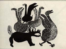 Wolf Chasing Geese