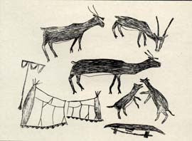 Caribou Near Tents