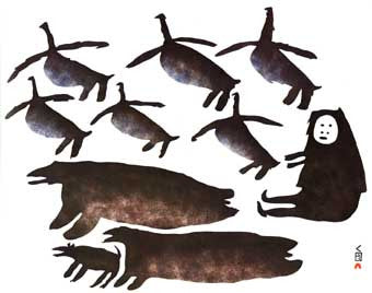 Geese, Man and Animals