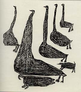 Geese, Dog and Walrus