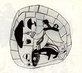 Woman Tending Fire