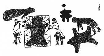 Women Stretching Bear Skin