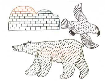 Owl, Bear and Snow House