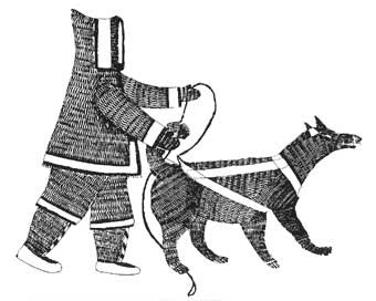 Man with Sled Dog