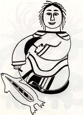 Woman Sharpening Ulu