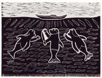 Three Sea Spirits with Empty Kayak