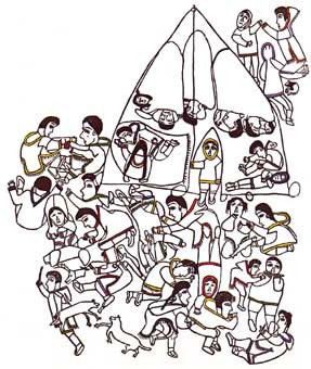 Outside and Inside the Tent