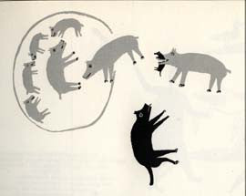 Polar Bear Stealing Wolf's Pup