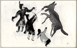 Men Attacking the Wolf