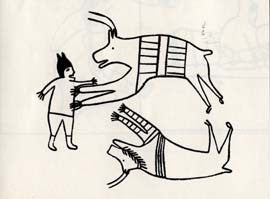 The Tatooed Caribou Prods a Child