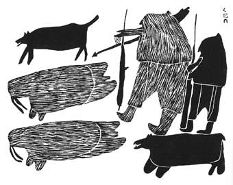 Walrus Hunters on Sea Ice