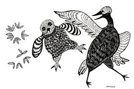 Owl and Crane