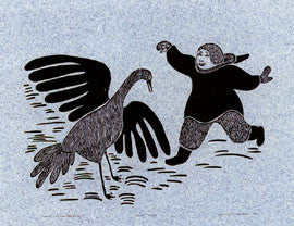 Crane and Man Dancing