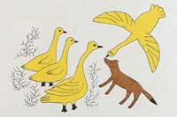 Snowgeese and Wolf