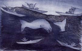 Whalehunt in Kayak