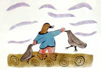 Bird Human with Friends