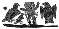 Woman Dancing with Three Birds