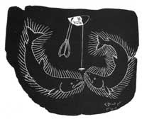 Man Spearing Fish in Spring