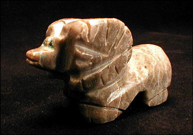 Adorable, tiny ram craftfully cut from dusty lavender alabaster.  Tran