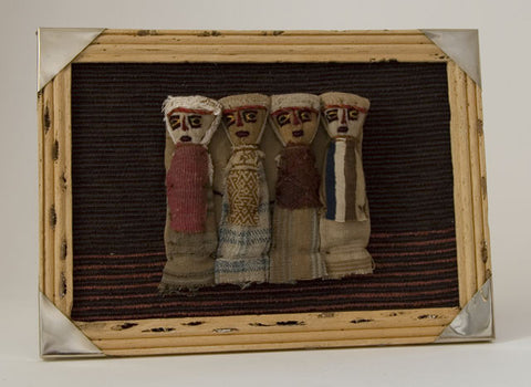 Embroidered Doll SceneñFramed
