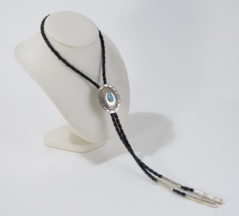 Bolo with Silver Silver & Turquoise Slider